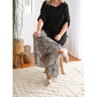 Zoe Zebra Wide Leg Pants