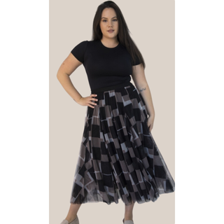 Sophia Tulle Skirt in Rectangles