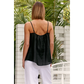 Adorne5  605 × 912px  Jaxton Cami Linen Black top in a relaxed fit. Buy now from Love Moi Boutique Online