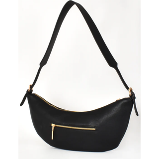 Update your everyday handbag with our stylish Vegan Leather Black color Ariel Crescent Shoulder Bag! A perfect accessory to complete your stylish look. Big enough to pop in necessities and has a few internal pockets as well. Shop online now at Love Moi Boutique.