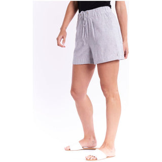 Linen mix black stripe short buy from Love Moi Boutique